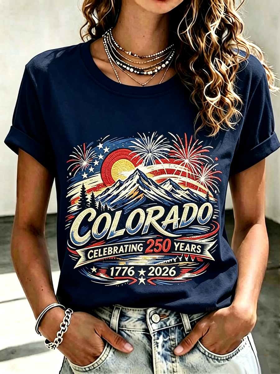 Women'S Colorado Strong Vintage Colorado Flag Mountain Forest T-Shirt