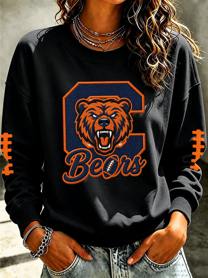 Women's Football Printed Casual Sweatshirt