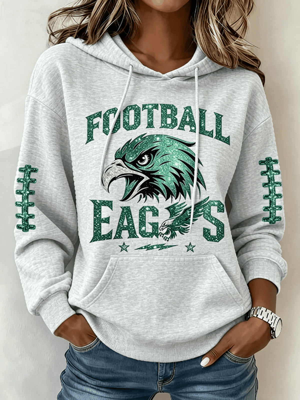 Women's Football Print Sweatshirt