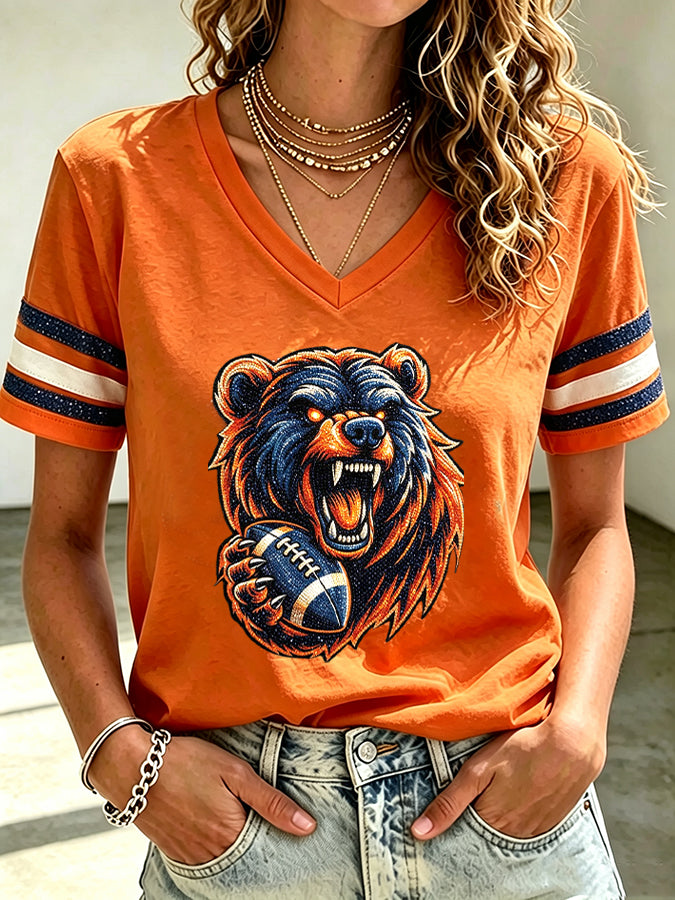 Women'S Football Print Short-Sleeve T-Shirt