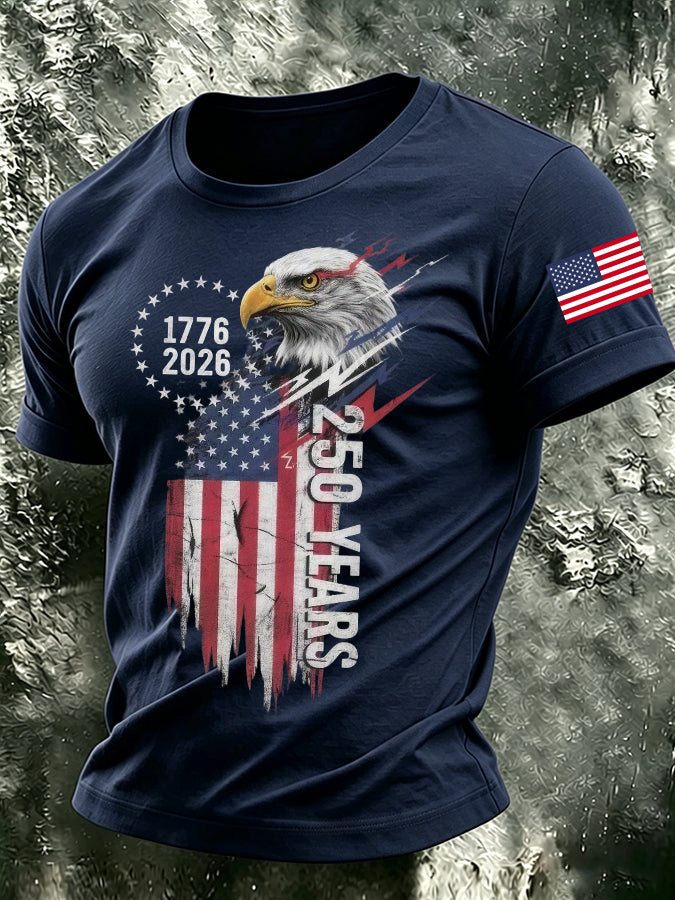 Men's The United States of America Printed Casual T-shirt