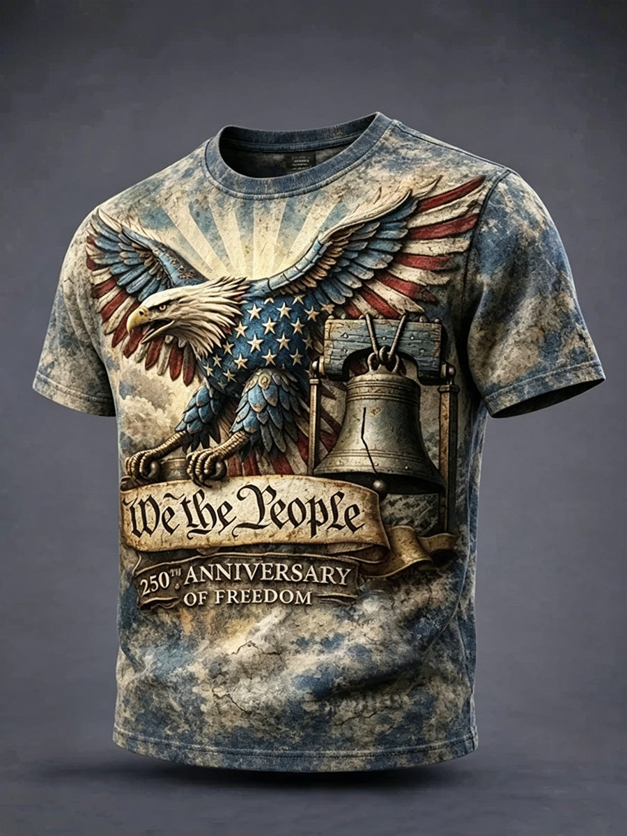 Men's America 250th Anniversary Art Print Casual T-Shirt