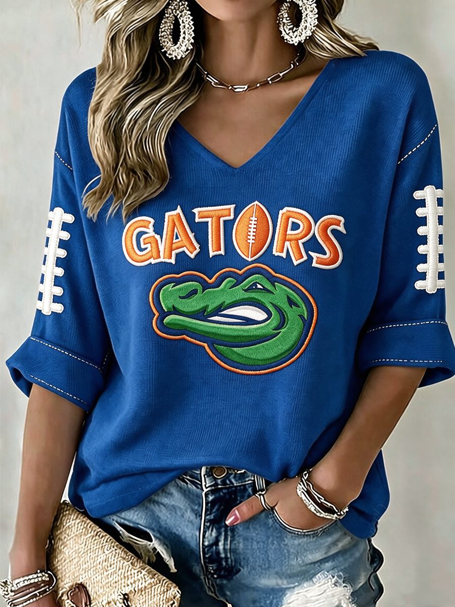 Women'S Football Print Waffle Top