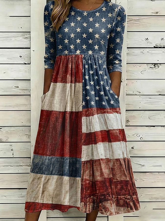 Women'S Flag Printed Dress