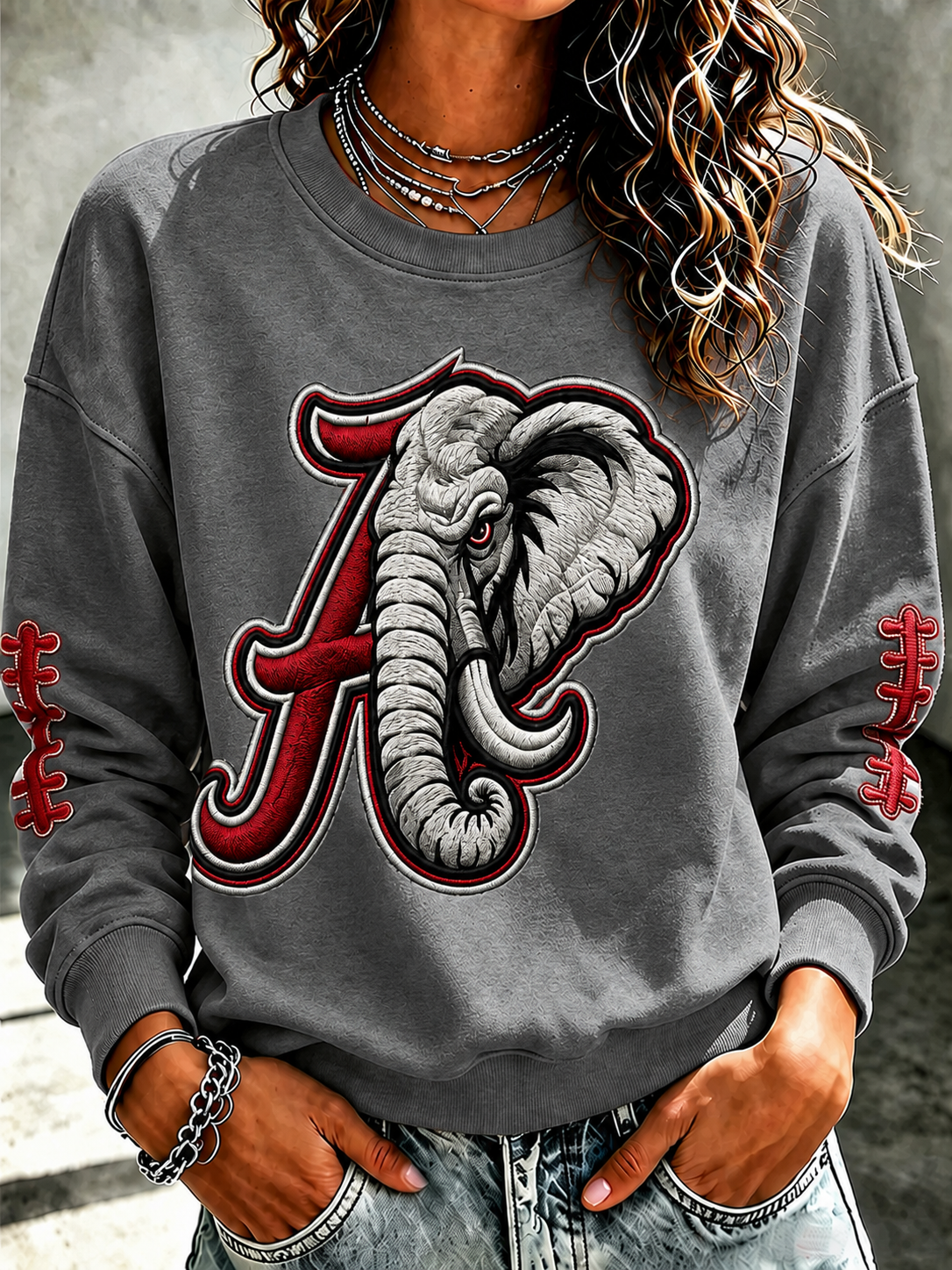 Women'S Rugby Printed Round Neck Top