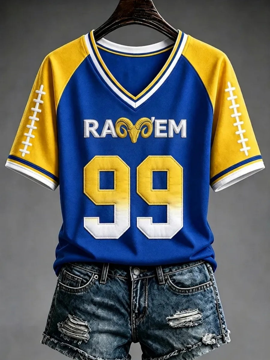 Women's Football Print Casual T-Shirt