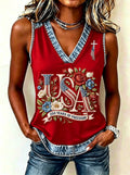 Women's Vintage 250th Anniversary Print V-Neck Tank Top