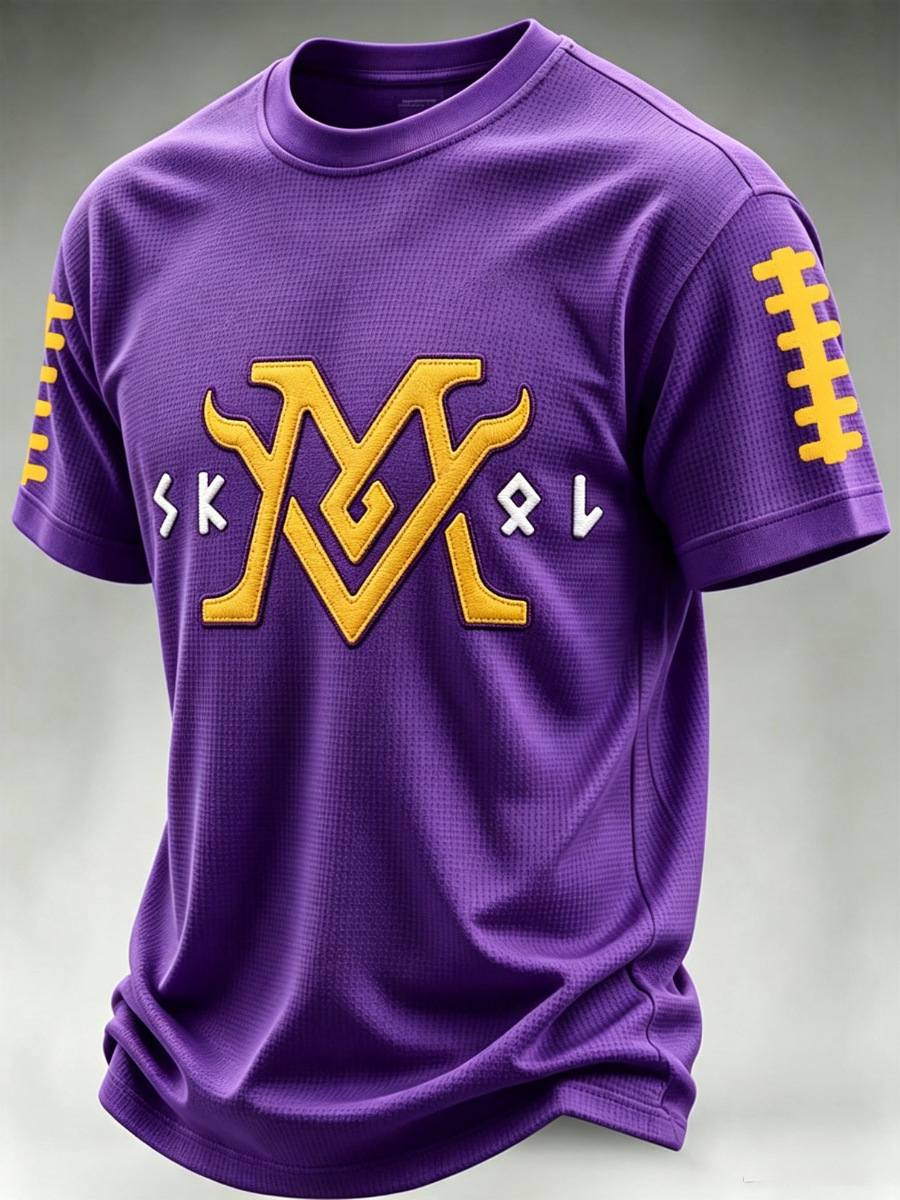 Men'S Football Print Waffle T-Shirt
