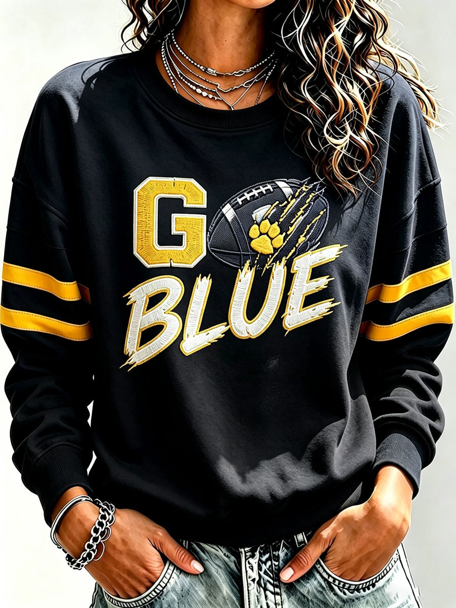 Women'S Retro Rugby Round Neck Sports Shirt