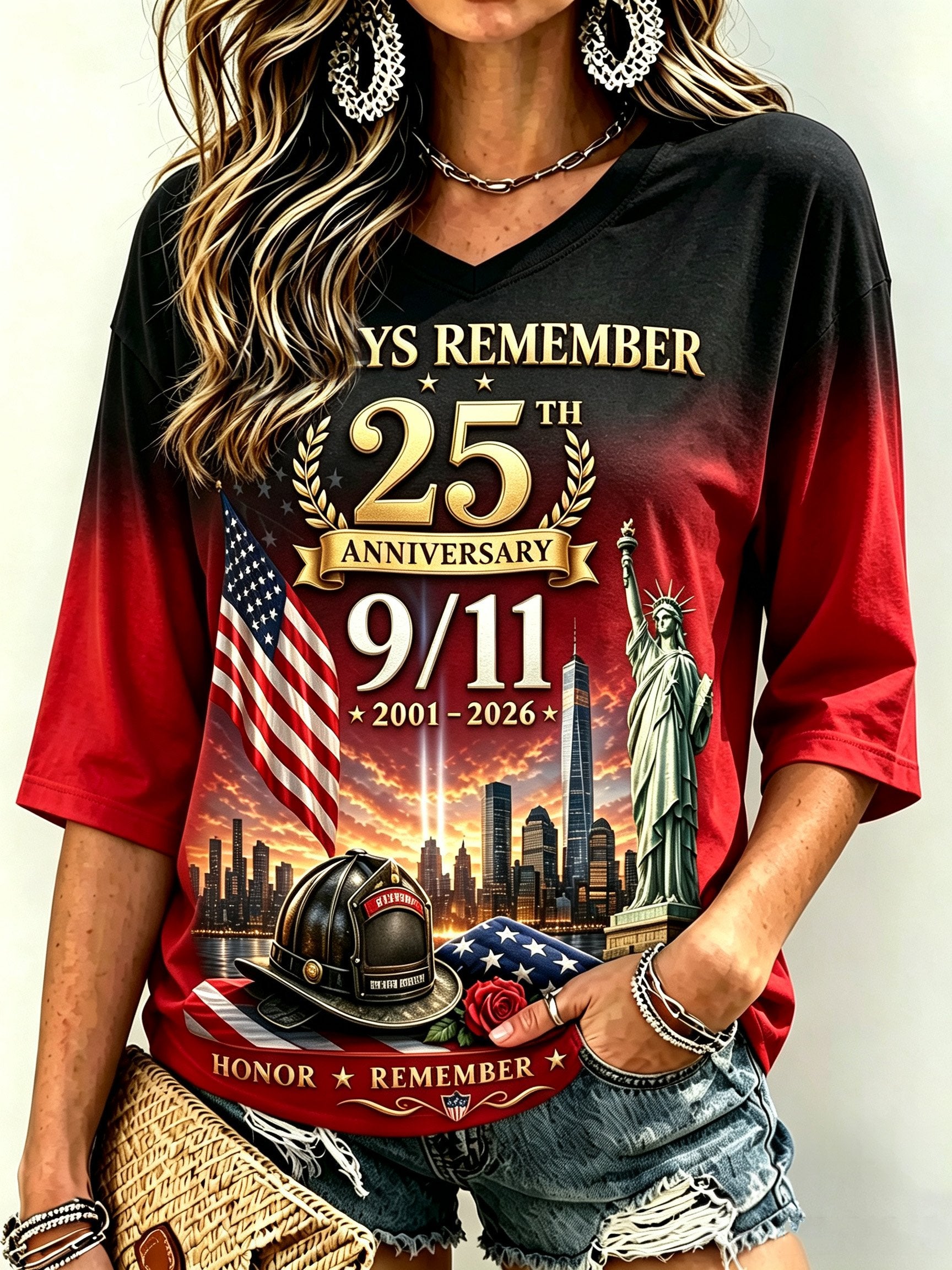 Women's 9/11 Memorial Graphic Top