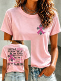 Women'S Belief In Breast Cancer Publicity Print Short Sleeve T-Shirt