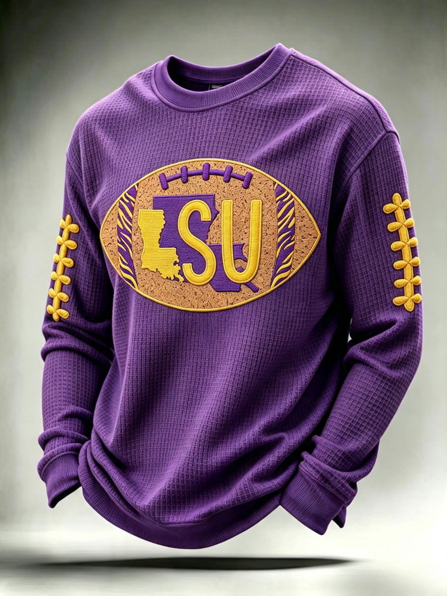 Men's Football Printed Waffle T-Shirt