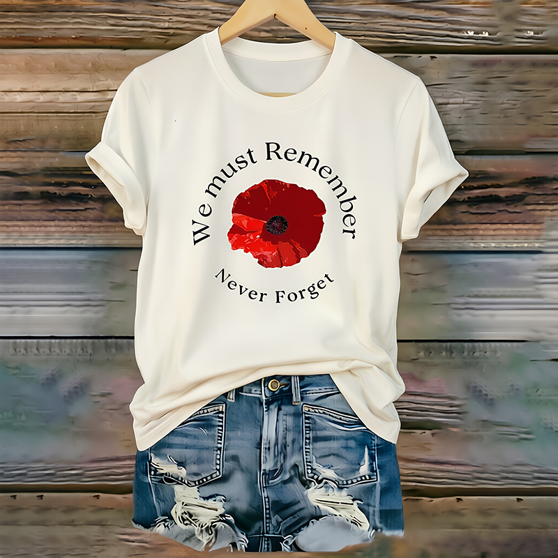 Women's "Red Friday" Poppy Commemorative Crew-Neck T-Shirt