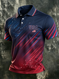 Men'S Casual 250Th Anniversary Celebration Of The Founding Of The United States, Geometric Personalized Printed Polo Shirt
