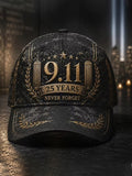 Unisex We Will Never Forget 9 11 Print Baseball Cap