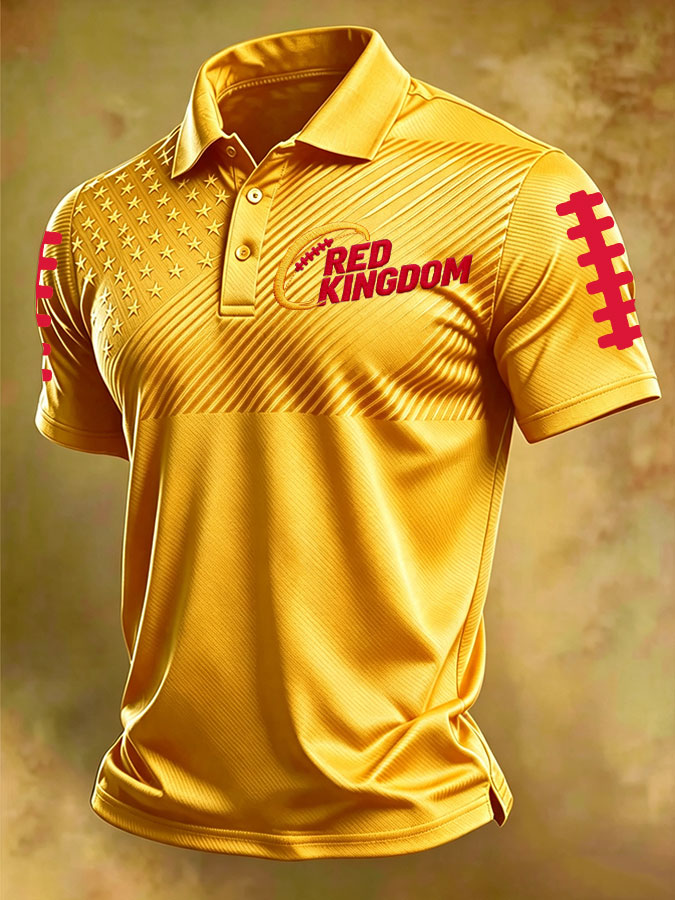 Men'S Football Printed Polo Shirt