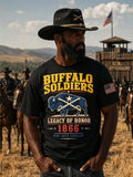 Retro Buffalo Soldier Art Print Men's Casual T-Shirt