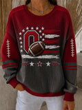 Women'S Football Print Casual Sweatshirt