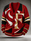 Men'S Sports Football Long Sleeved Cardigan