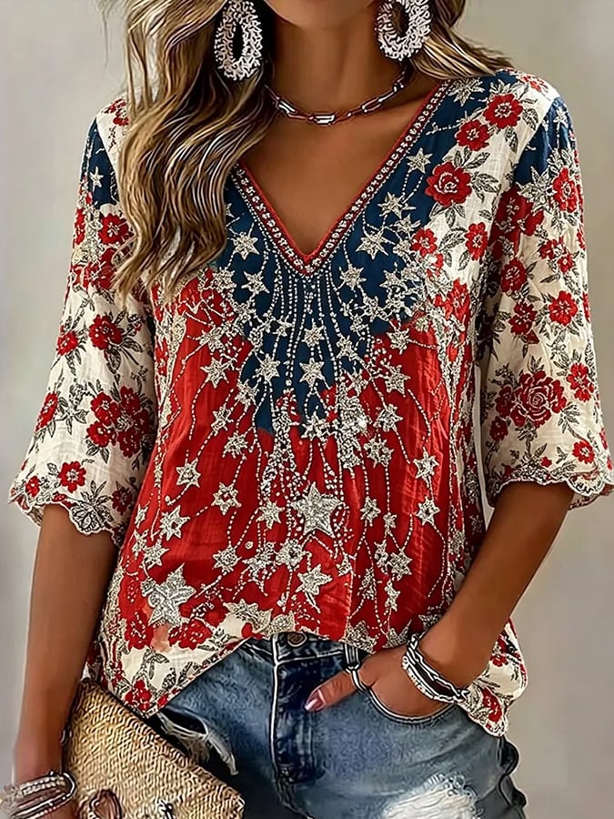 Women's Casual Print Short-Sleeve T-Shirt