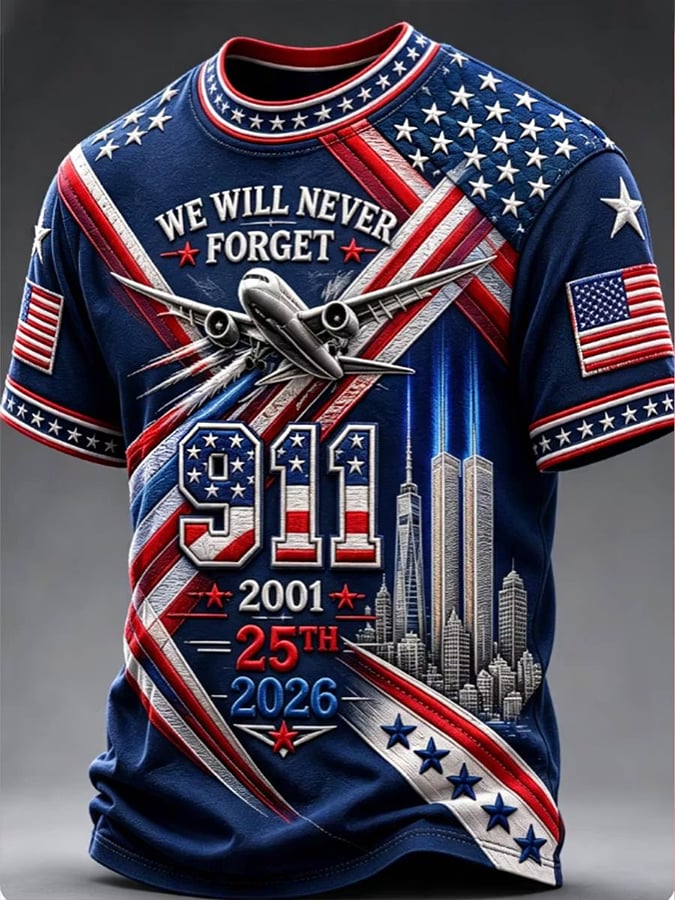 Men'S 9.11 Never Forget Printed T-Shirt