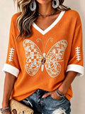 Women'S Football Print Waffle Top