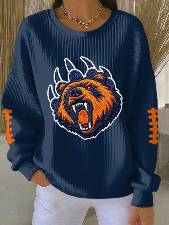 Women'S Football Print Casual Sweatshirt