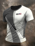 Men'S Casual American 250Th Anniversary Patriotic Printed Round Neck Short Sleeved T-Shirt