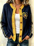 Women'S Casual Football Plant Knitted Cardigan Top