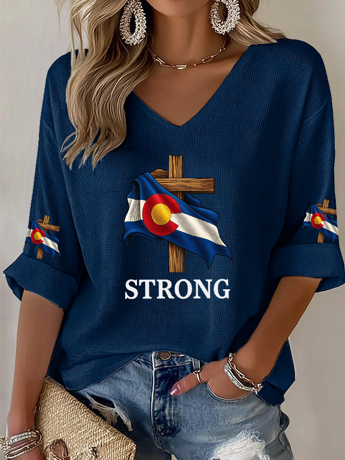 Women's casual Colorado waffle T-shirt