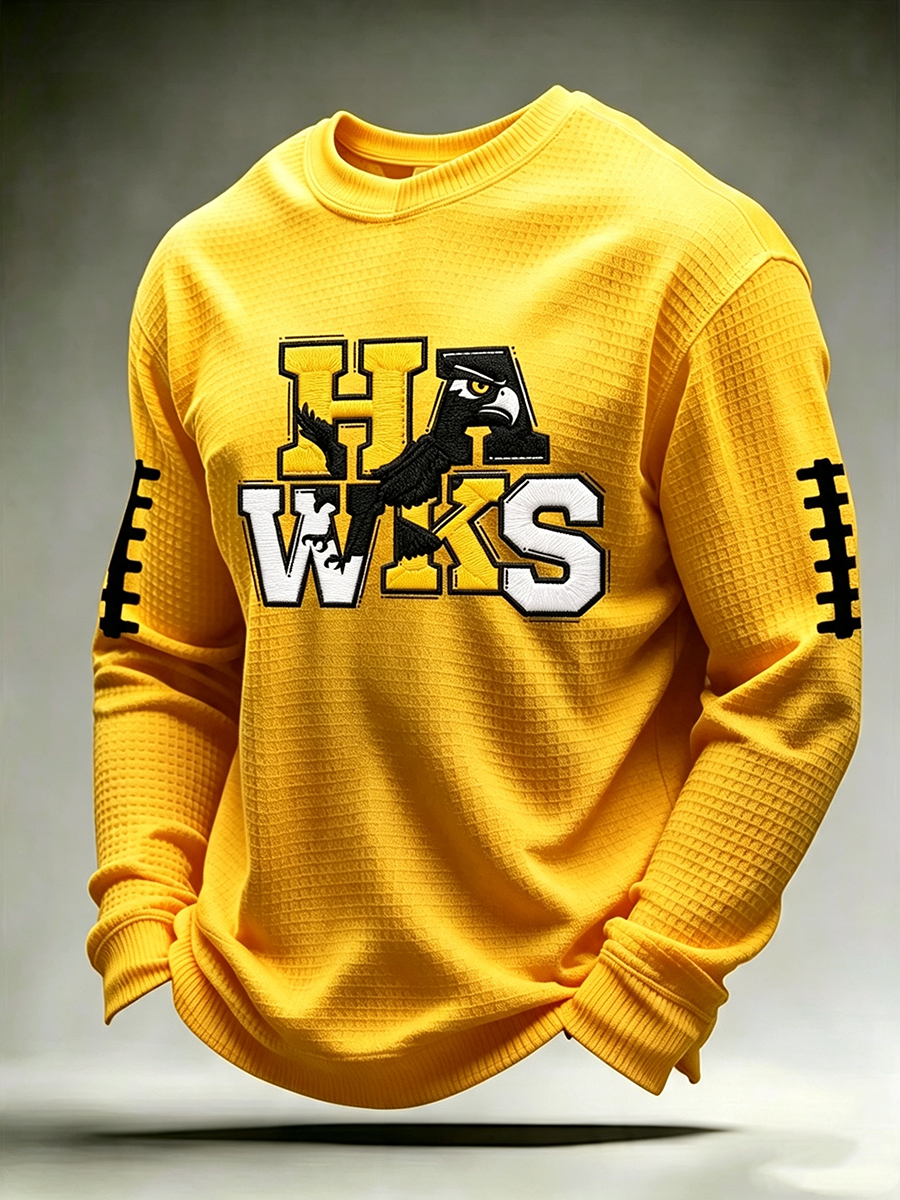 Men'S Football Printed Waffle T-Shirt