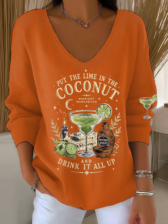 Women's Midnight Margaritas Print Casual Sweatshirt