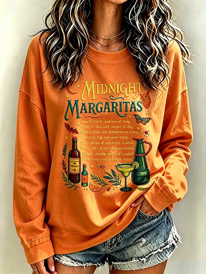 Women's Always Throw Spilled Salt Over Your Left Shoulder Print Casual Sweatshirt