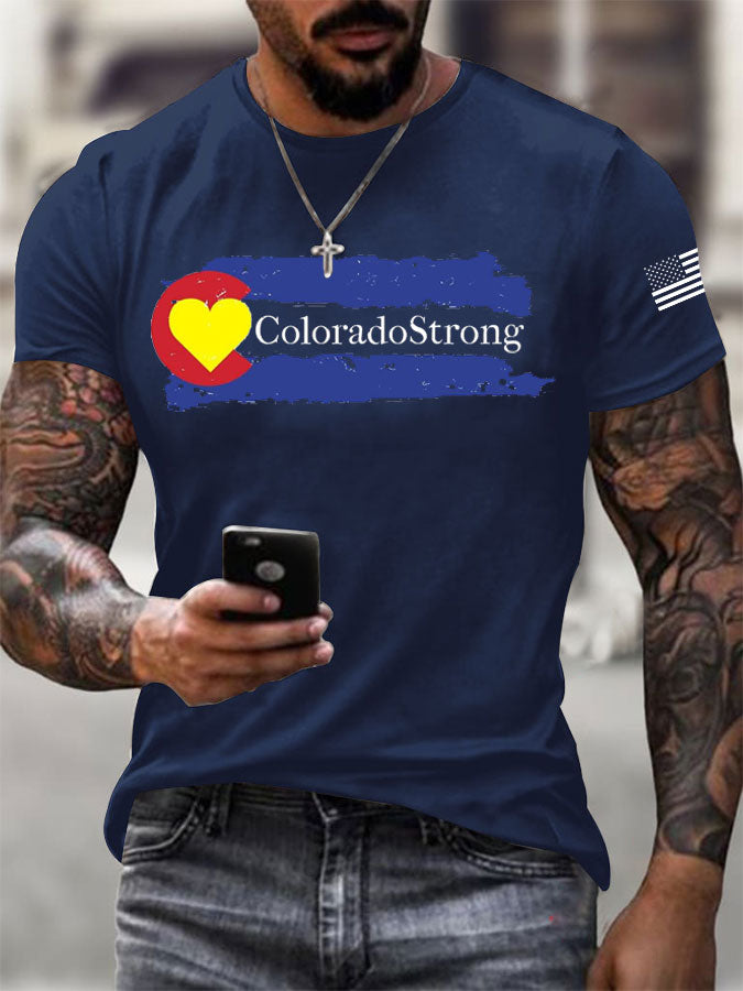 Men'S Colorado Strong Print Short Sleeve T-Shirt