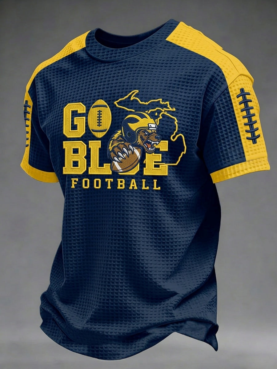 Men's Football Pattern Waffle T-Shirt