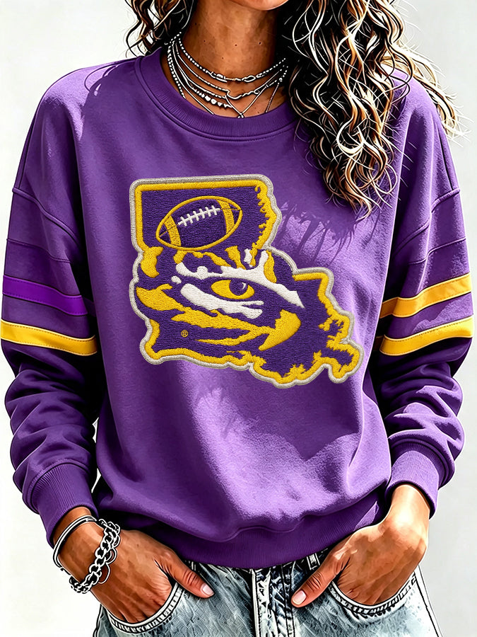 Women's Retro Rugby Round Neck Sports Shirt