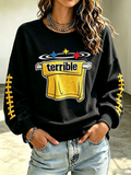 Women's Football Printed Casual Sweatshirt