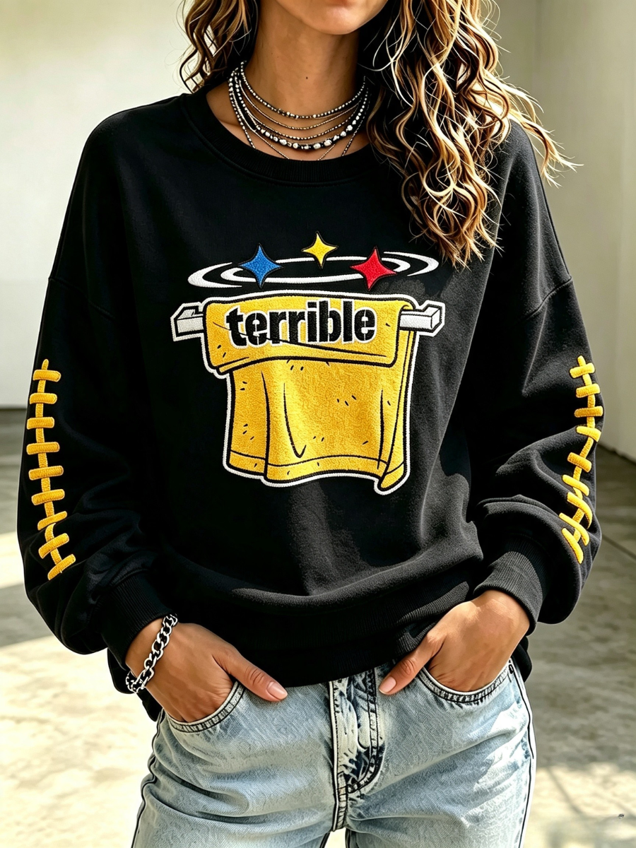 Women's Football Printed Casual Sweatshirt