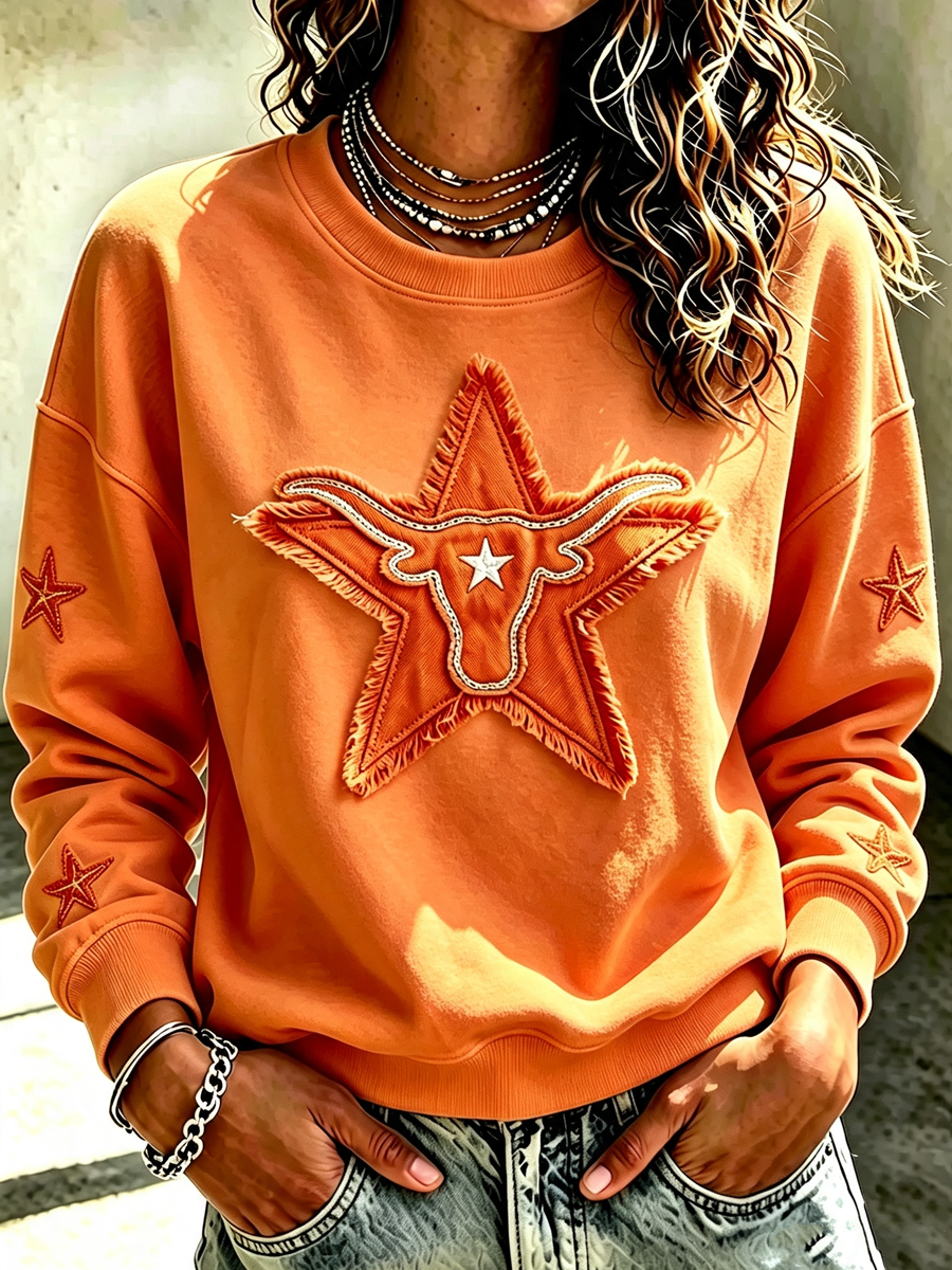 Women's Rugby Printed Round Neck T-shirt