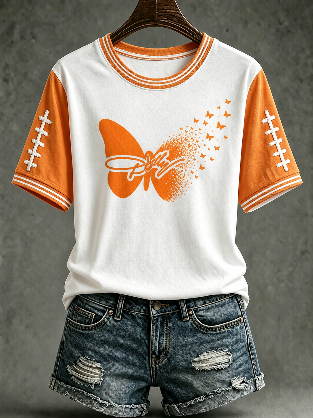 Women's Football Commemorative Printed Casual Short-Sleeved T-Shirt