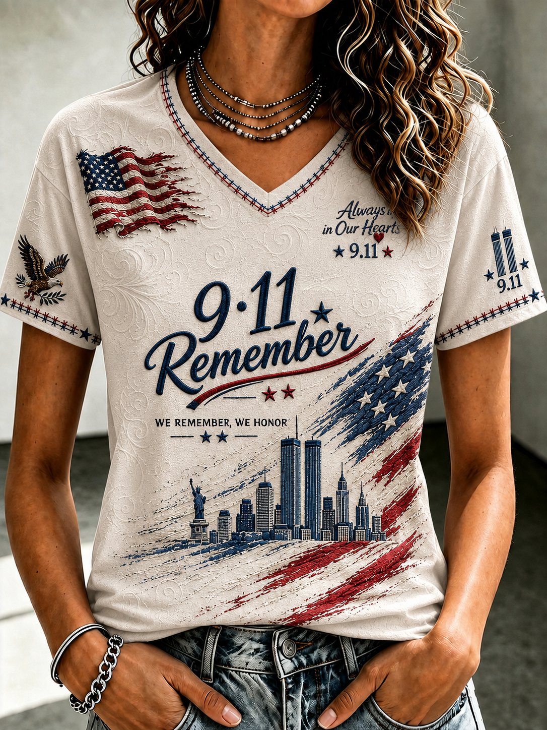 Women's  V-Neck Short-Sleeve T-Shirt