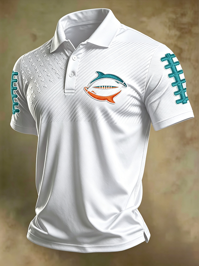 Men'S Retro Football Polo Shirt