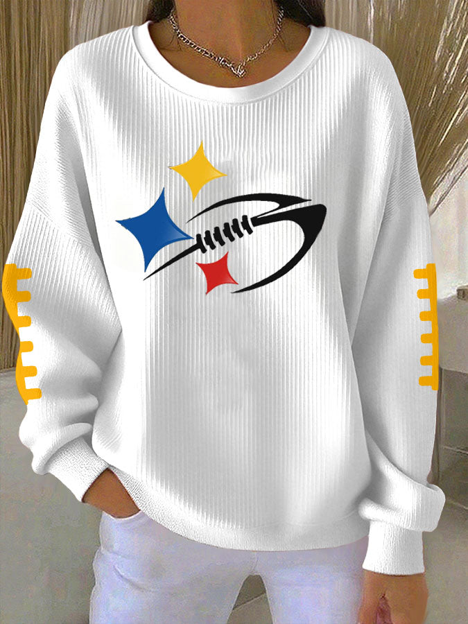 Women'S Football Print Casual Sweatshirt