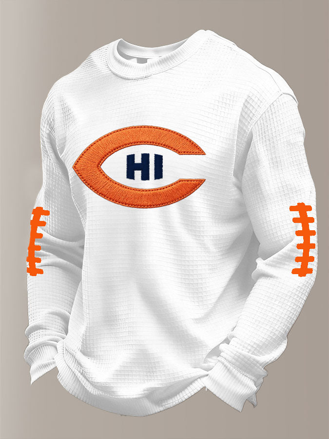 Men'S Football Printed Waffle T-Shirt