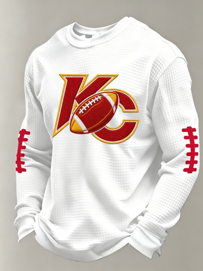 Men'S Football Printed Waffle T-Shirt