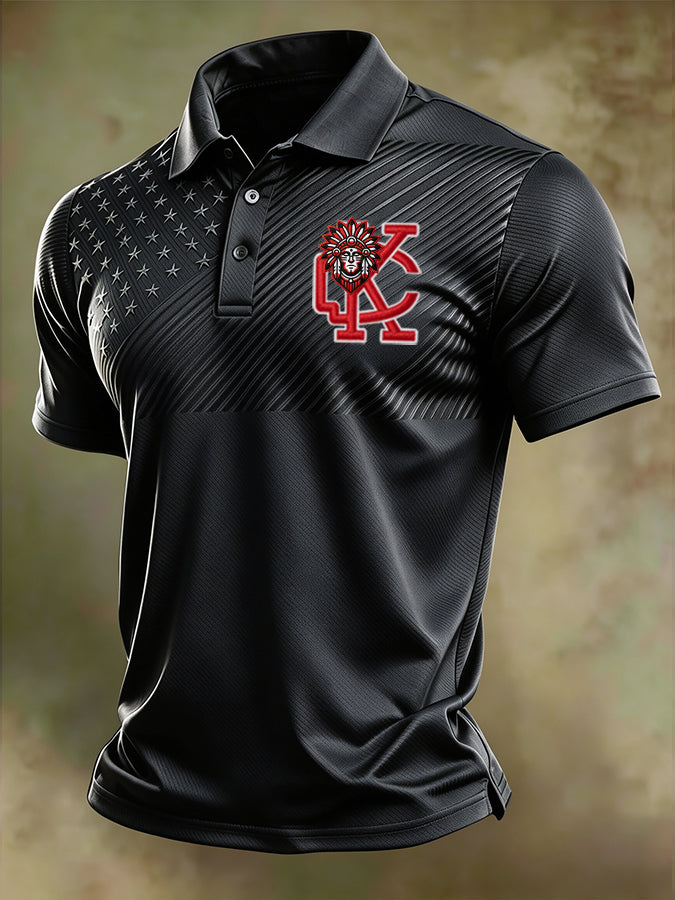 Men'S Football Printed Polo Shirt