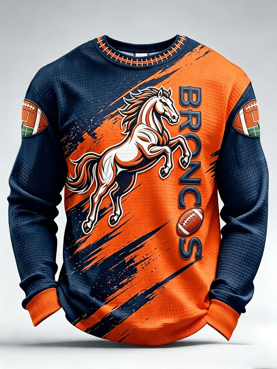 Men'S Football Fan Waffle Long Sleeved Top