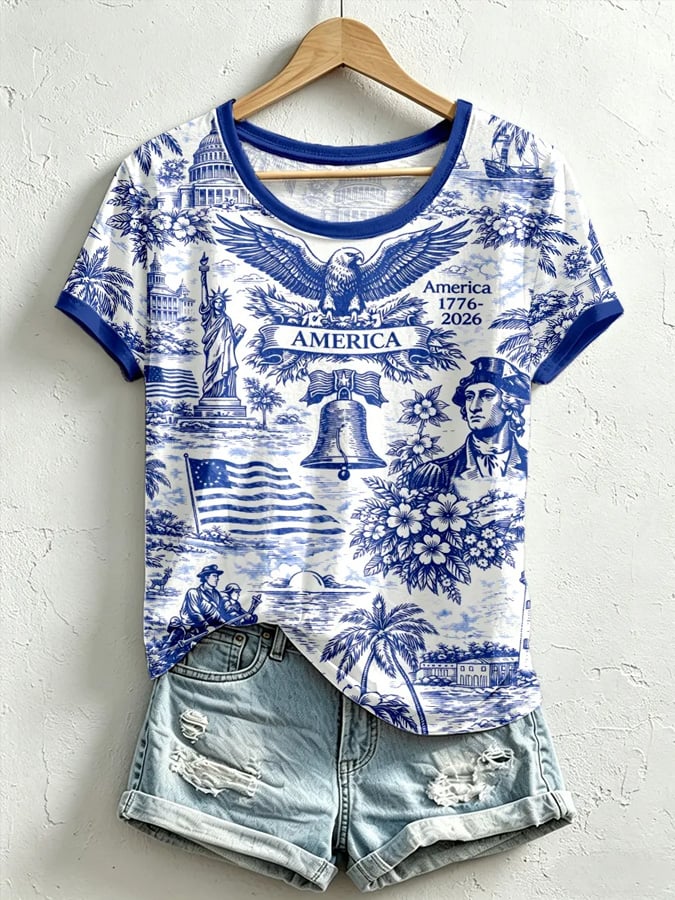 Women's 250th Anniversary Printed Casual T-Shirt