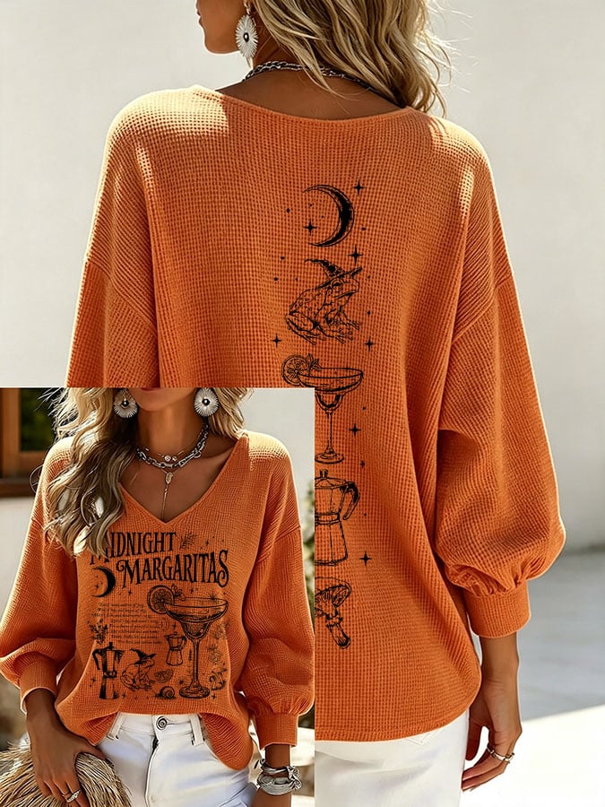 Women's Midnight Margaritas Print Casual T-shirt