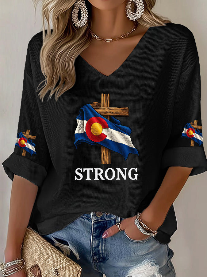 Women's casual Colorado waffle T-shirt